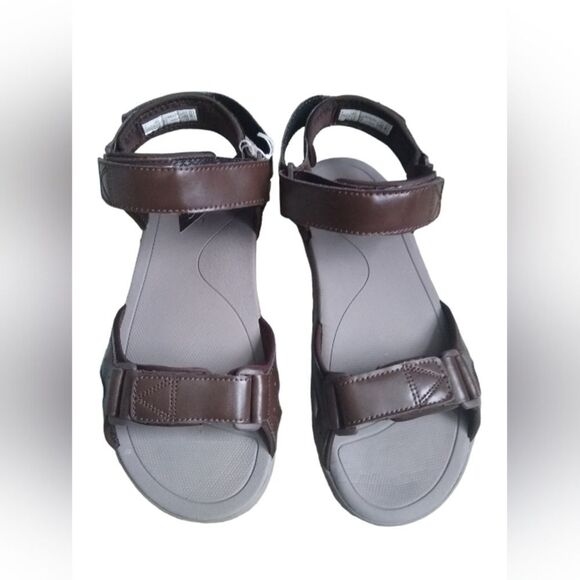 New! Vionic Velcro Adjustable Canoe Leo Men\'s Brown Leather Strap Sandal main image 7